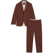 BOSS Two-piece slim-fit suit in micro-patterned wool