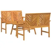 vidaXL Trädgård loungemöbler 3 pcs Brun Massivt Akaciaträ
