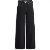 Levi's för kvinnor. A6081-0001 Ribcage jeans med vida ben svart (32/30), Casual, Bomull, Denim