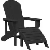 vidaXL Adirondackstol Svart 82 x 74 x 92 cm HDPE
