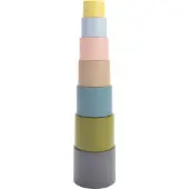 Dantoy Tiny Stad BIO Plastic Byggbägare - 7 Delar - - One Size - Stapelleksaker