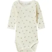 Name it Body l/ä - Ull - Noos - NbfWang - Snow White/Small flöde - - 68 - Body L/Ä