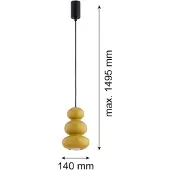 Argon Hänglampa Oman , dimbar, Gul / orange, Vardagsrum / matsal, Glas, Pendellampa