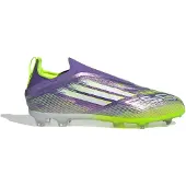 Adidas F50 Elite Laceless Fg Radiant Blaze - Lila/vit/lucid Lemon Barn - Gräs (Fg), storlek 30