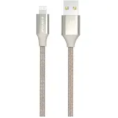 GreyLime flätad USB-A / Lightning-kabel - MFi certifierad - 2m - Beige