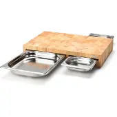 Continenta 4028, Rektangulär, Trä, Rostfritt stål, Trä, Frukt och grönsaker, 3 lådor, Rostfritt stål