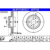 Ate Bromsskiva 24.0117-0112.1, 1 Stycke