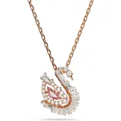 Swarovski Halsband 'Swan' roséguld / rosa / transparent