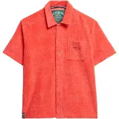 Superdry för kvinnor. W4010486A Country Club korallfärgad lockig stickad tröja (S), Casual, Bomull, Kort ärm