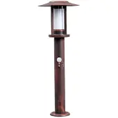 LINDBY LED-sockellampa Pavlos, 55 cm, rostfärgad, sensor Pavlos, Brun / rost, Rostfritt stål, Lantlig / rustik