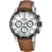 Festina Timeless Chronograph Läderrem Vit Urtavla F20561-1 F205611 100M herrklocka vit