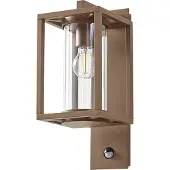 LUCANDE Utomhus vägglampa med rörelsesensor Ferda , dimbar, Brun / rost, Aluminium / grå / zink, Modern