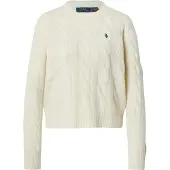 Ralph Lauren för kvinnor. 211A91216002 Tröja i ull och kashmir i krämvit (L), Casual, Lång ärm