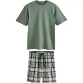 Next Pyjamas kort beige / oliv / svart