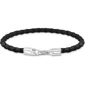 Thomas Sabo Rebel At Heart svart läderarmband 4 mm A2147-682-11-L19