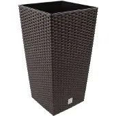 Prosperplast RATO SQUARE utekruka i plast med lock brun, 33 x 33 x 61 cm