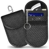 Tech-Protect KLR100 RFID-blockerande bilnyckelväska med korthållare - kolfiber - svart