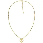 Tommy Hilfiger Gold Plated TH Monogram Heart Necklace