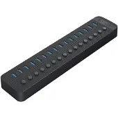 ORICO CT2U3-16AB 16x USB-A 3.0-hubb med switchar - svart