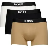 BOSS Three-pack of stretch-cotton trunks with logo waistbands