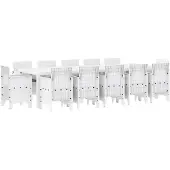 vidaXL Trädgårdsmöbelset 13 pcs Vit Syntetisk rattan och Metall