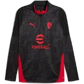 Puma Milan Träningströja 1/4 Blixtlås - Svart/Röd, storlek Large