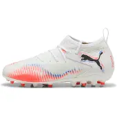 Puma Future 8 Match MG Untamed - White/Svart/Röd Barn - Multi Ground (MG), storlek 28