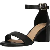 Clarks för kvinnor. 26181295 Ezoria Mae lädersandaler svart (38), Hud, 5 till 8 cm, Spänne, Casual, Parti