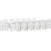 vidaXL Trädgårdsmöbelset 15 pcs Vit Polt rotting