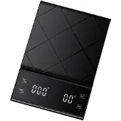 INF 5 kg/0,1 g kaffevåg med timer USB-laddning Svart