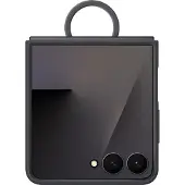 Samsung EF-PF766 - Baksidesskydd för mobiltelefon - med ring - silikon - svart - för Galaxy Z Flip7