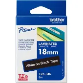 Brother TZe-345 | vit text - svart märkband | 18mm x 8m (original)