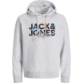 Jack & Jones Sweatshirt 'JJGeplas' mörkblå / mörkgrå / hummer / vitmelerad