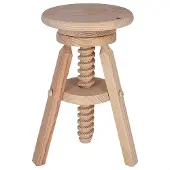 Wellhome Roterande Rund Träpall Utan Lackfinish 29x29x64 Cm