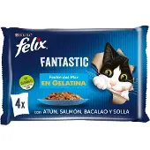 Purina Felix Fantastic Seafood Feast 4x85g Kattsnack 12 Enheter
