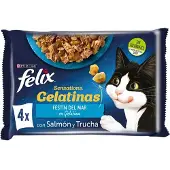 Purina Felix Sensations Lax Räkor Öring 4x85g Kattsnack 12 Enheter