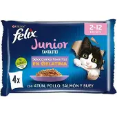 Purina Felix Fantastic Junior Grill Gelé 4x85g Kattsnack 12 Enheter