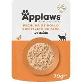 Applaws Blötmat För Katt Med Kycklingbröst Och Tonfiskfilé 12x70g