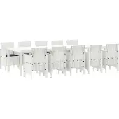 vidaXL Trädgårdsmöbelset 11 pcs Vit Poly rattan och Aluminium