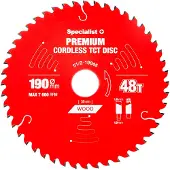 Specialist+ 190x48tx30 Mm Cordless Premium Cirkelklinga För Trä