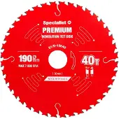 Specialist+ 190x40tx30 Mm Demolition Premium Cirkelklinga För Trä