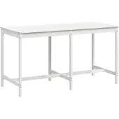 vidaXL Trädgårdsbord vit 203,5x90x110 cm massiv furu