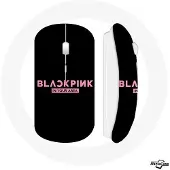 CAPACHEAP Souris Sans Fil Blackpink in Your Area Fond Noir Logo Rose