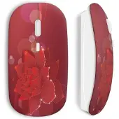 CAPACHEAP Souris Sans Fil Fleur rouge