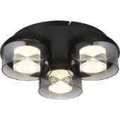 Globo LED taklampa Belinda, Aluminium / grå / zink, Vardagsrum / matsal, Glas, LED-taklampa
