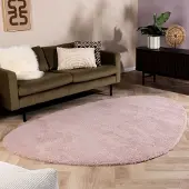 NATURL. Mjuk ekologisk matta | Teddy rosa hos Volero | 160x230 cm | Polyester | Enfärgad | Oregelbunden form | Hög lugg