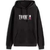Tommy Hilfiger Svart Bomullshuvtröja för Män