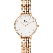 Daniel Wellington Petite 28 Stones 5-Link Rosegold White DW00100666