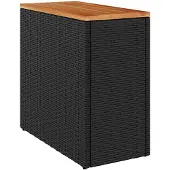vidaXL Sidobord för trädgården med träskiva svart 58x27,5x55 cm konstrotting