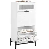 SoBuy Skoskåp Vit/Svart 59x115x40 cm